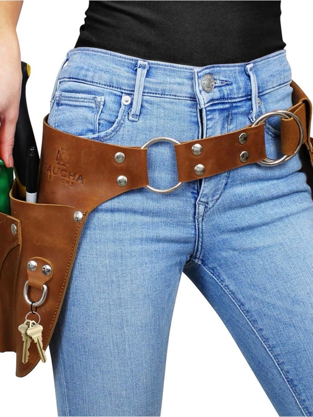 Women’s Leather Tool Belt Holster - Brown